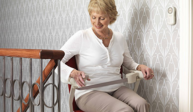 stairlift seat with safety sensor